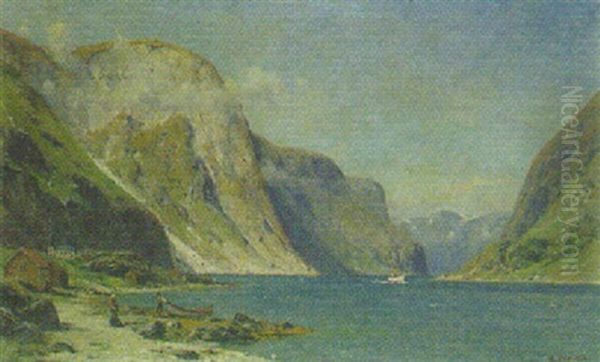 Geiranger Fjord Oil Painting by Henry Enfield