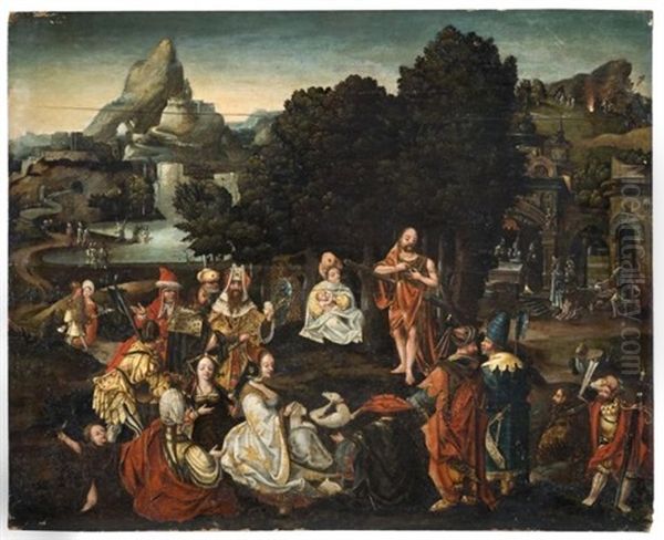 La Predication De Saint Jean-baptiste Oil Painting by Cornelius Engebrechtsz