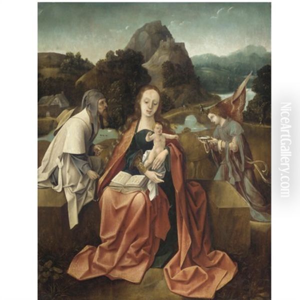 The Rest On The Flight Into Egypt Oil Painting by Cornelius Engebrechtsz