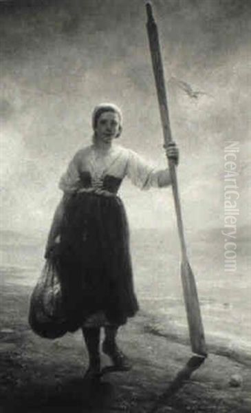 The Fisher Girl Oil Painting by Johann Friedrich Engel