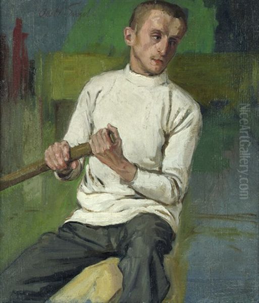 Mann Am Ruder Oil Painting by Otto Heinrich Engel