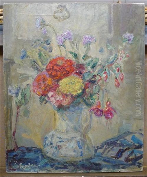 Still Life Of Flowers In A Jug by Florence Engelbach