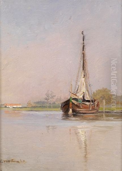 Voilier Oil Painting by Louis Van Engelen