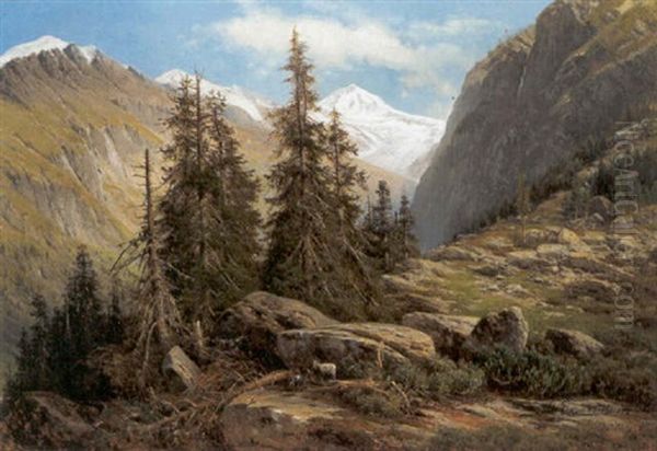 Bei Vent Im Otztal Oil Painting by Georg Engelhardt