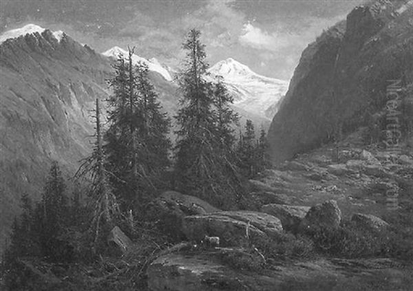 Bei Vent Im Oetztal Oil Painting by Georg Engelhardt