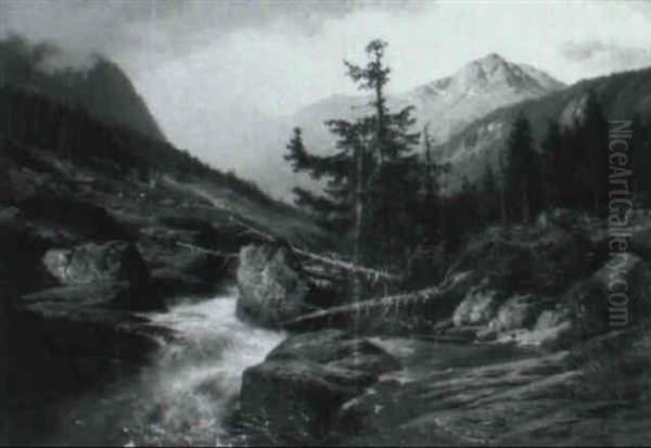 View In The Tyrol Oil Painting by Georg Engelhardt