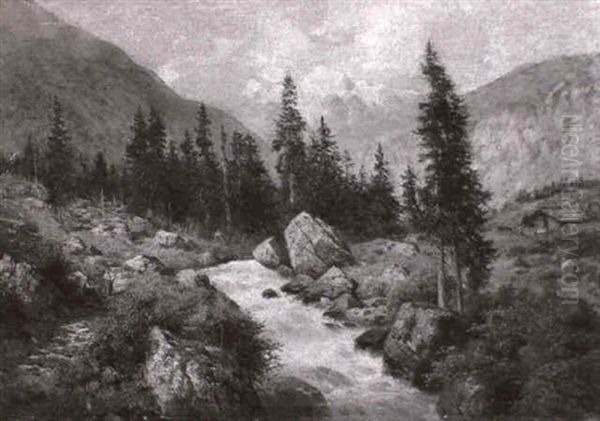 Gebirgslandschaft Oil Painting by Georg Engelhardt