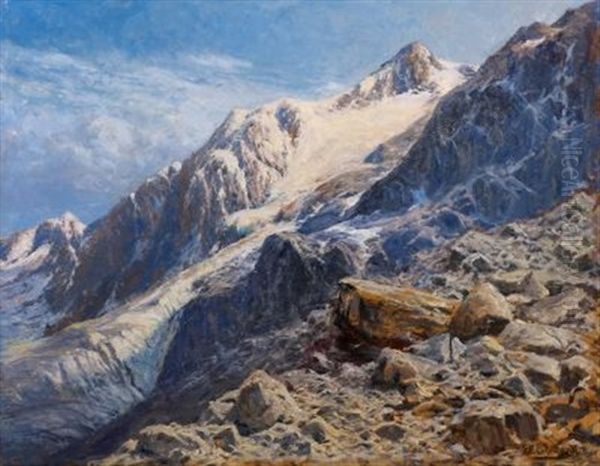 Alppartie Im Otztal (?) Oil Painting by Georg Hermann Engelhardt