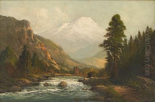 Running Stream Oil Painting by Joseph John Engelhardt