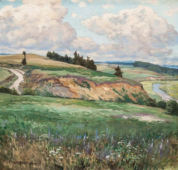 Krajina Oil Painting by Ferdinand Engelmuller