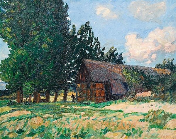 Bauernhaus Bei Rugenwalde Oil Painting by Robert Engels