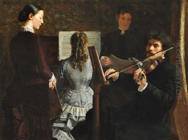 The Music Audition Oil Painting by Malthe Odin Engelstedt