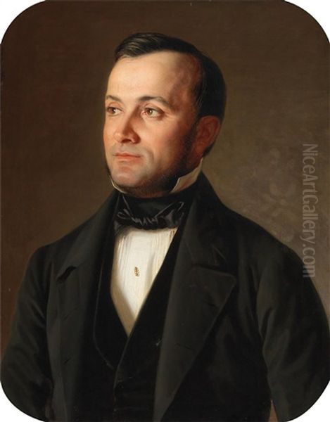 Portrait Of Johann Von Waller Oil Painting by Edouard Von Engerth