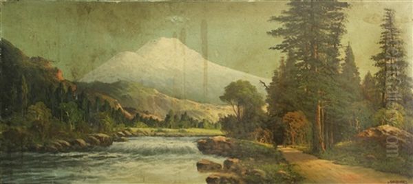 Shasta Creek, Mount Shasta, California Oil Painting by John Englehart