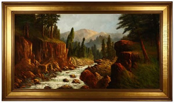 River In Roger Ranch, Oregon Oil Painting by John Englehart