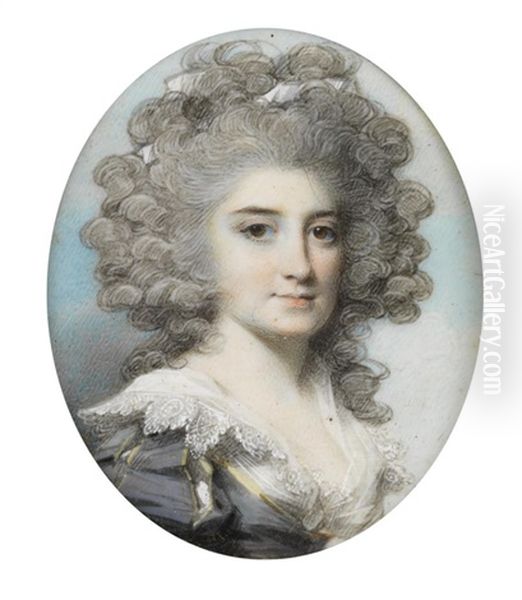 Portrait Miniature Of Elizabeth Gaussen, Nee Bosanquet Oil Painting by George Engleheart