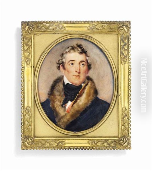 Arthur Wellesley, 1st Duke Of Wellington (1779-1855), In Black Coat With Fur Collar by John Cox Dillman Engleheart