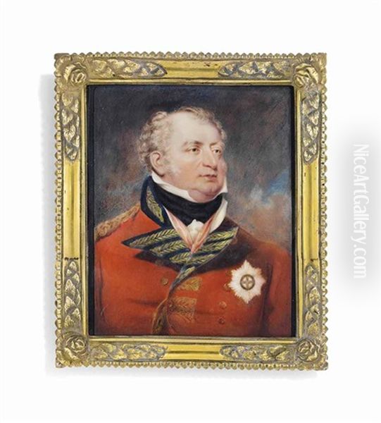 Prince Frederick (1763-1827), Duke Of York And Albany, In Red Military Uniform, Wearing The Breast-star Of The Order Of The Bath Oil Painting by John Cox Dillman Engleheart