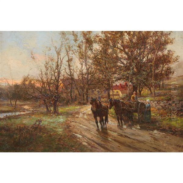 The Glow Of Evening Oil Painting by Frank F. English