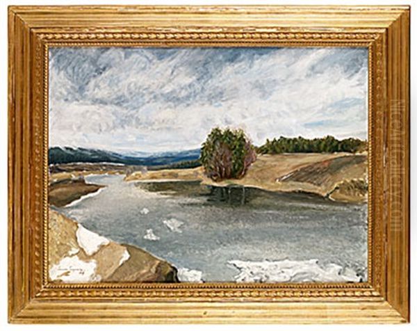 Alvlandskap Oil Painting by Leander Engstroem the Elder