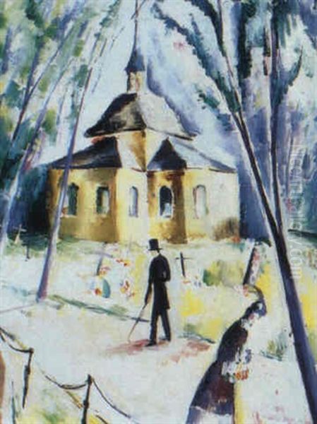 Slottskapellet I Jonkoping Oil Painting by Leander Engstroem the Elder