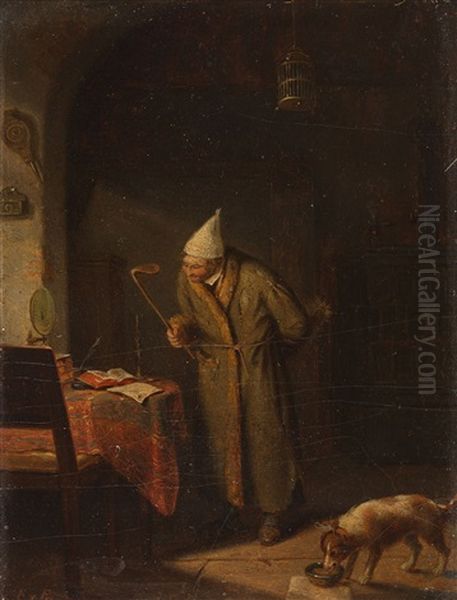 Der Fliegenklatscher Oil Painting by Karl Von Enhuber