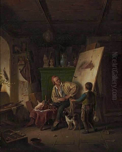 Atelierszene Oil Painting by Karl Von Enhuber