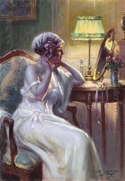 The New Bonnet Oil Painting by Delphin Enjolras