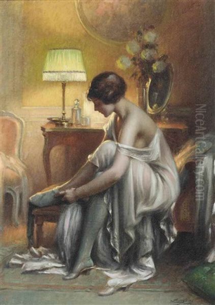 Evening Preparations Oil Painting by Delphin Enjolras