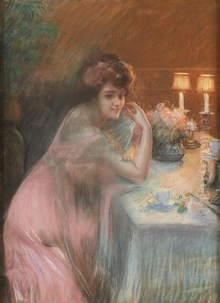 Le Diner Aux Chandelles Oil Painting by Delphin Enjolras