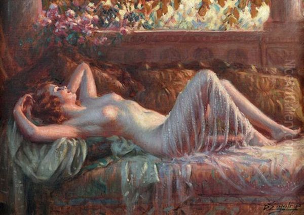 Nu Allonge Sur Un Divan Oil Painting by Delphin Enjolras