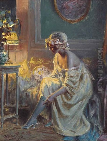 The Stocking Oil Painting by Delphin Enjolras