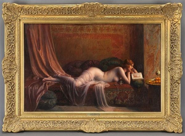 A Good Book Oil Painting by Delphin Enjolras