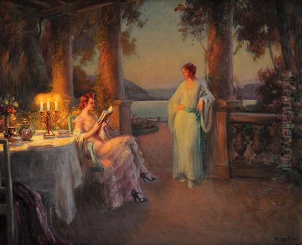 Sous La Pergola Oil Painting by Delphin Enjolras