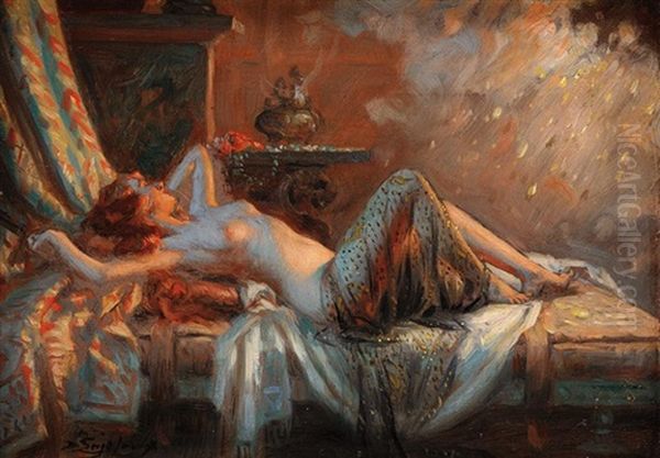 Danaee Et La Pluie D'or Oil Painting by Delphin Enjolras