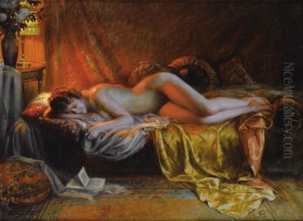 La Fin D'un Roman Oil Painting by Delphin Enjolras