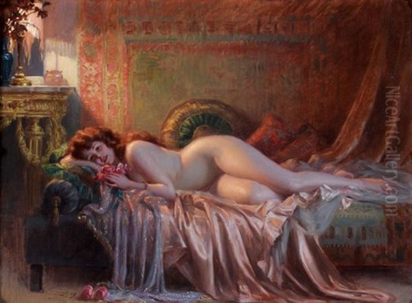 Le Parfum Des Roses Oil Painting by Delphin Enjolras