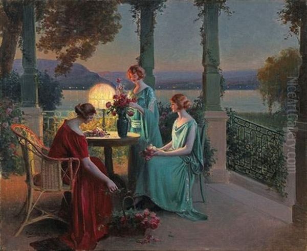 La Conversation Oil Painting by Delphin Enjolras