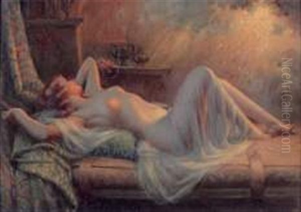 Femme Alanguie Oil Painting by Delphin Enjolras