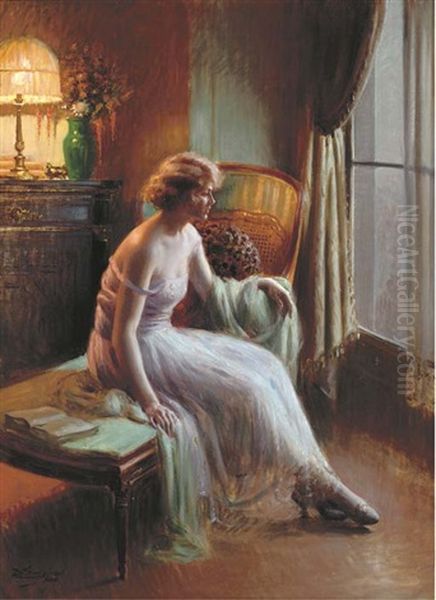 Un Moment De Contemplation Oil Painting by Delphin Enjolras