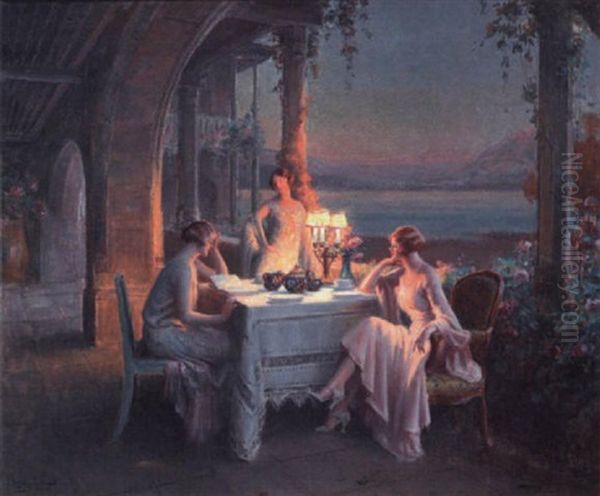 La Conversation Oil Painting by Delphin Enjolras