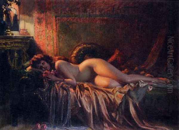 Nu Au Sofa Oil Painting by Delphin Enjolras