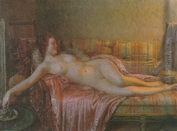 Nu Au Raisins Oil Painting by Delphin Enjolras