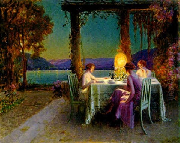 High Tea Oil Painting by Delphin Enjolras