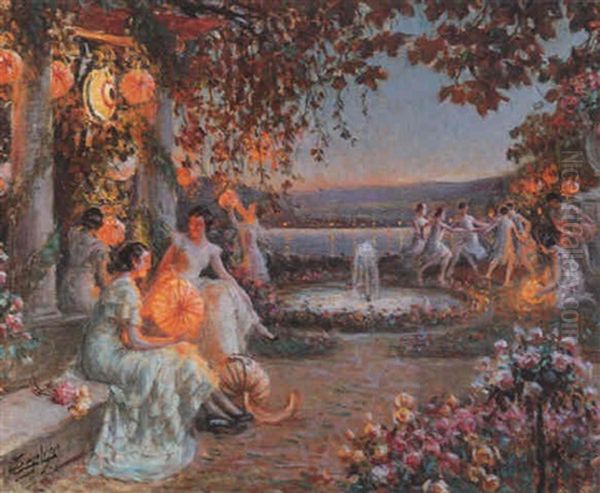 Les Lampions Oil Painting by Delphin Enjolras