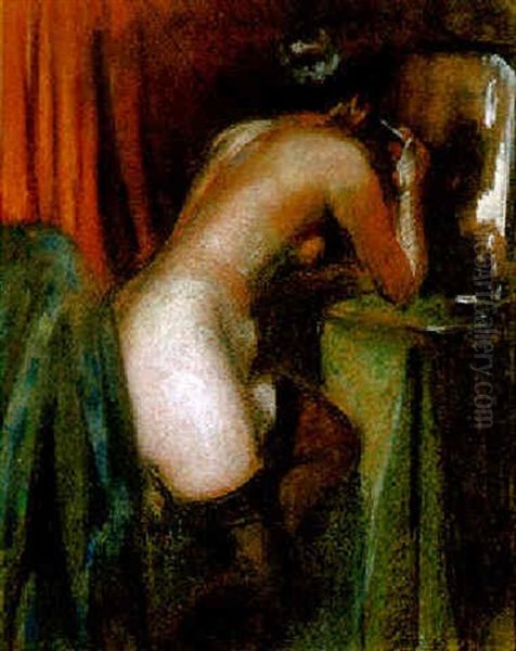 Morgentoilette Oil Painting by Delphin Enjolras