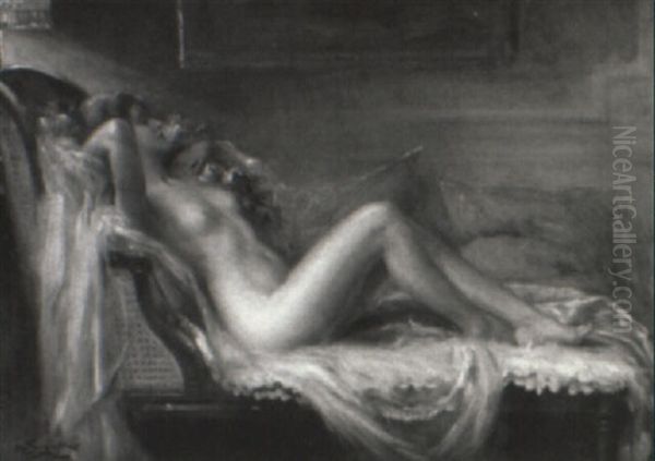 The Reclining Beauty Oil Painting by Delphin Enjolras