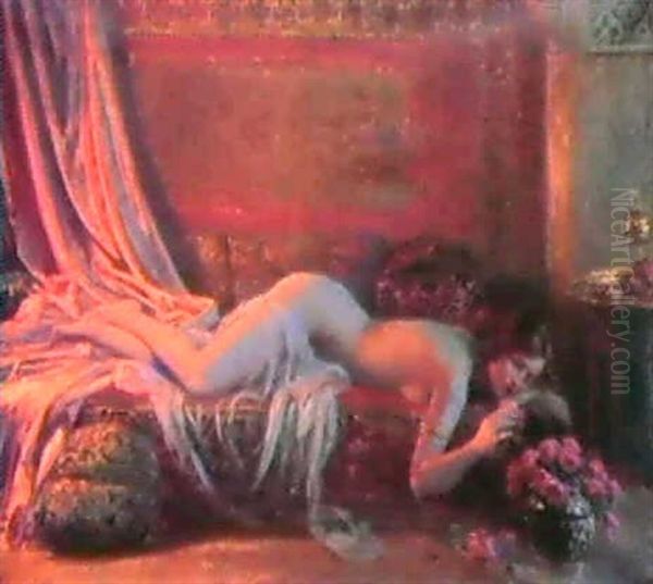 Le Parfum Des Roses Oil Painting by Delphin Enjolras