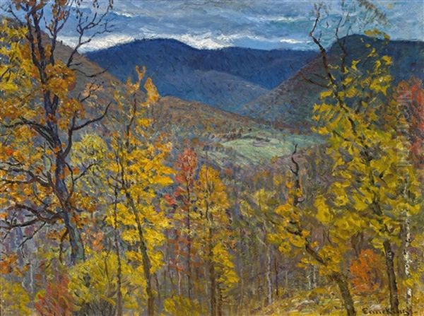 Northeastern Fall Landscape by John Joseph Enneking