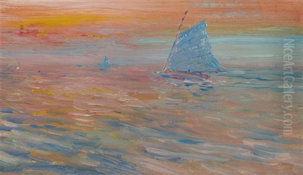 Sunset Sails Oil Painting by John Joseph Enneking